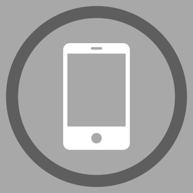 Smartphone düz yuvarlak vektör simgesi