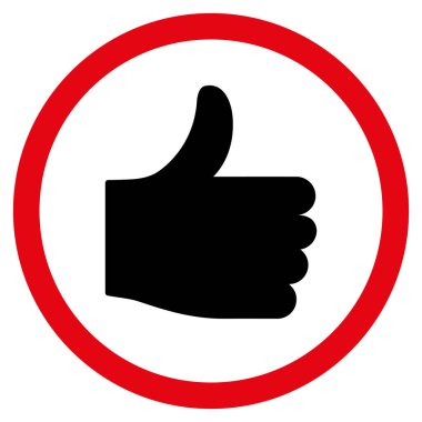 Başparmak yukarı düz yuvarlak vektör simgesi