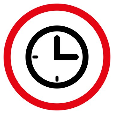 Zaman düz yuvarlak vektör simgesi