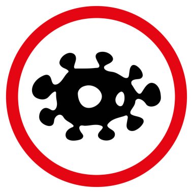 Virüs düz yuvarlak vektör simgesi