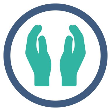 Alkış eller düz yuvarlak vektör simgesi