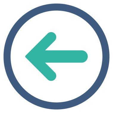 Ok sol düz vektör simge yuvarlak