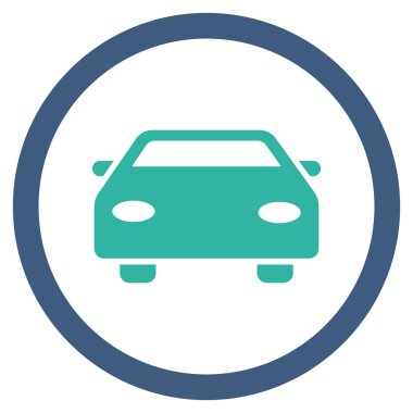 Araba düz yuvarlak vektör simgesi