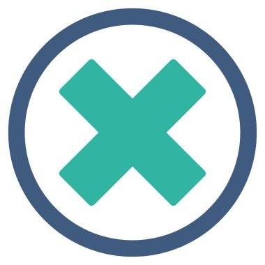 X-Cross düz yuvarlak vektör simge Sil