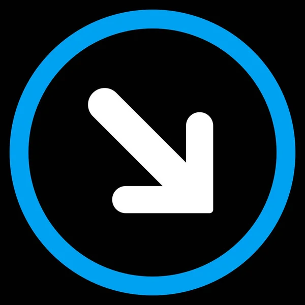 Flecha derecha hacia abajo plano redondeado Vector icono — Archivo Imágenes Vectoriales