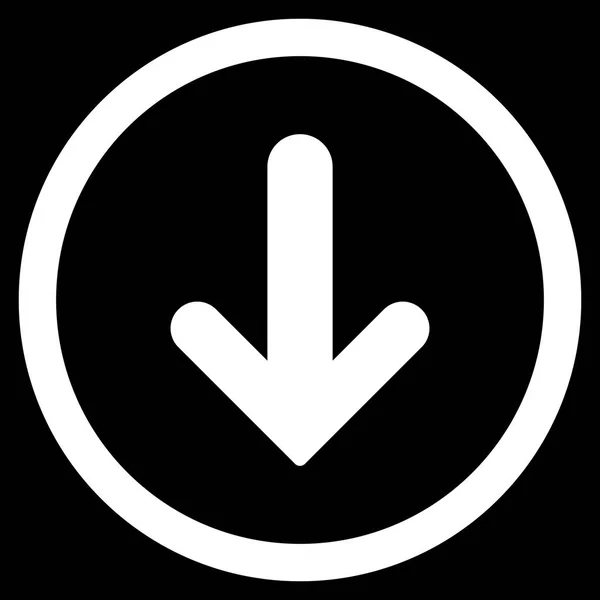 Flecha hacia abajo plano redondeado Vector icono — Vector de stock