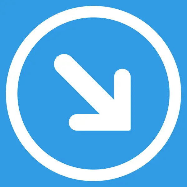 Seta para baixo plana arredondada vetor ícone — Vetor de Stock