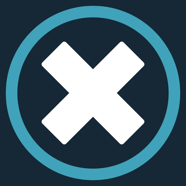 Delete X-Cross Flat Rounded Vector Icon — Stock Vector