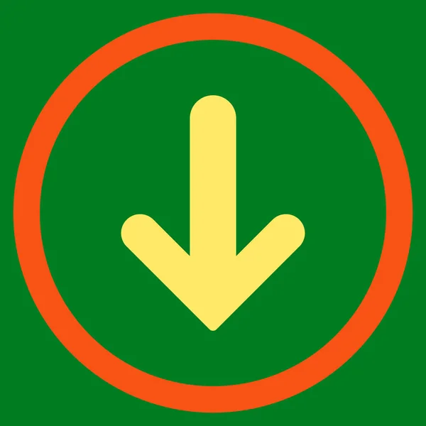 Flecha hacia abajo plano redondeado Vector icono — Vector de stock