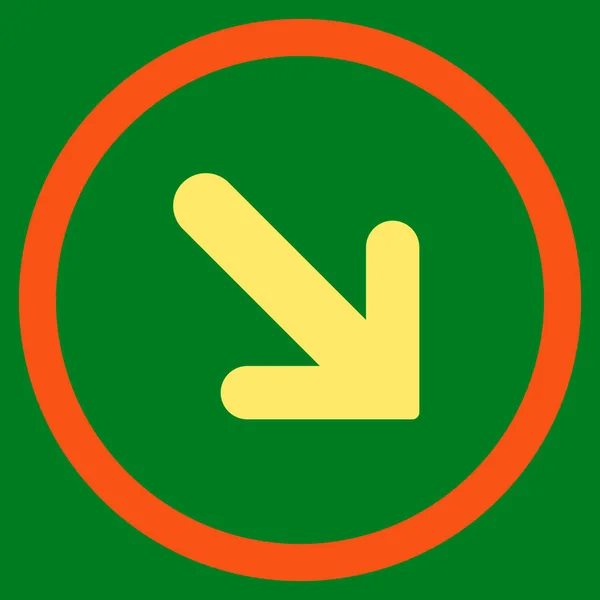 Pijlpictogram-rechts-Down plat afgeronde Vector — Stockvector