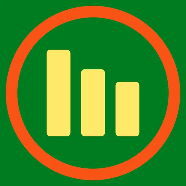Balkendiagramm verringern flache gerundete Vektorsymbole