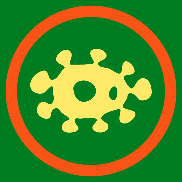 Virus plat afgeronde Vector Icon — Stockvector