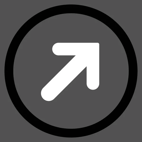Flecha derecha hacia arriba plano redondeado Vector icono — Vector de stock