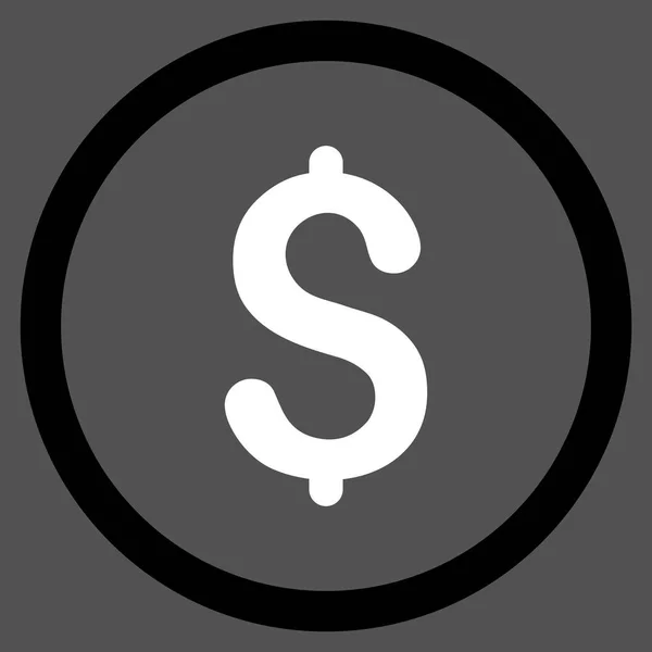 Dollar Icône vectorielle arrondie plate — Image vectorielle
