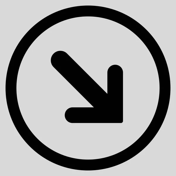 Flecha derecha hacia abajo plano redondeado Vector icono — Archivo Imágenes Vectoriales