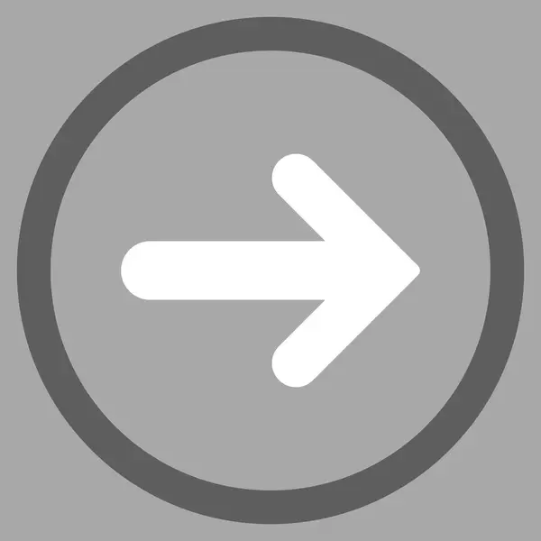 Freccia destra piatto arrotondato vettoriale icona — Vettoriale Stock