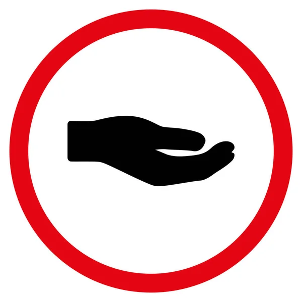 Teilen Hand flache abgerundete Vektor-Symbol — Stockvektor