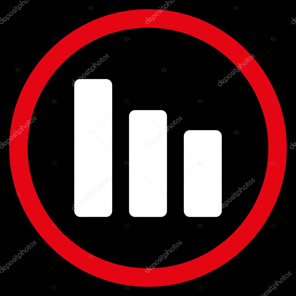 Sávdiagram csökkentése sima lekerekített Vector Icon