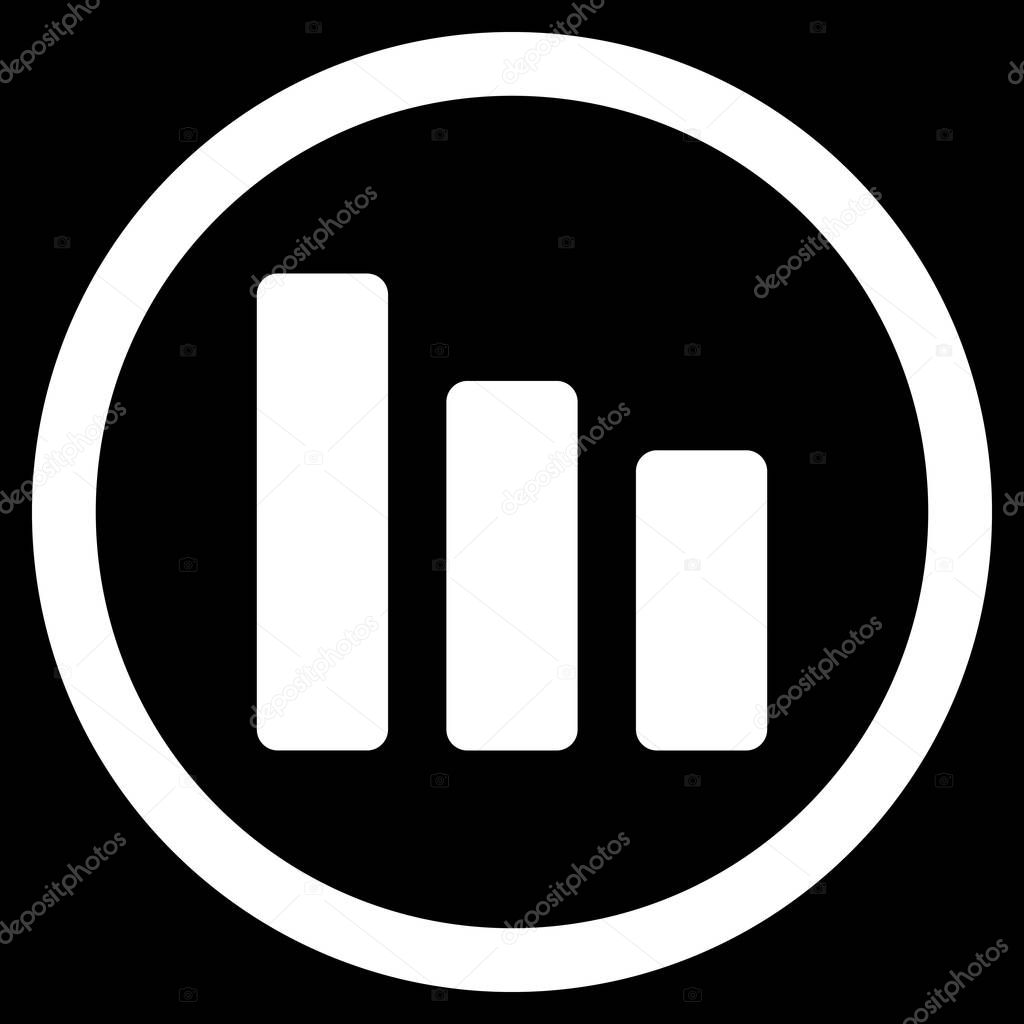 Gráfico de barras Disminuir plano redondeado Vector icono