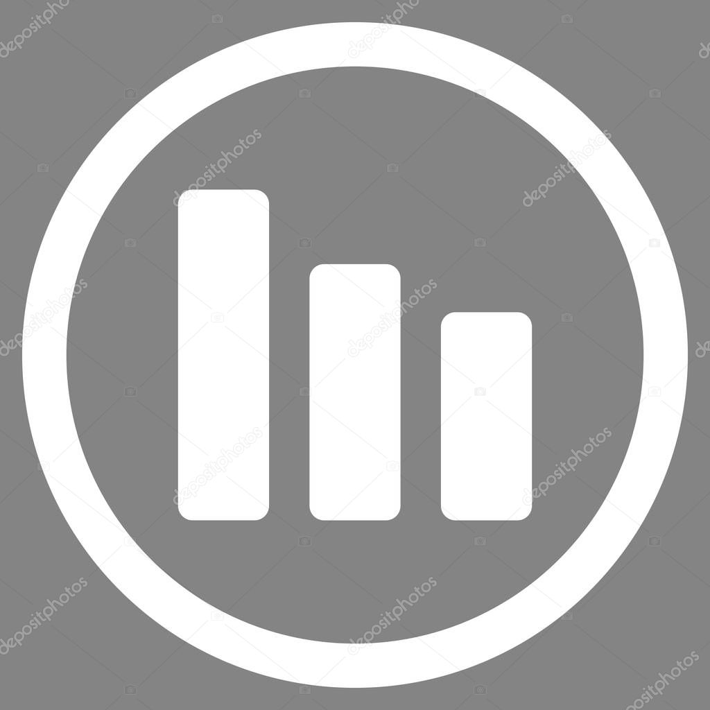 Gráfico de barras Diminuir Flat Rounded Vector Icon