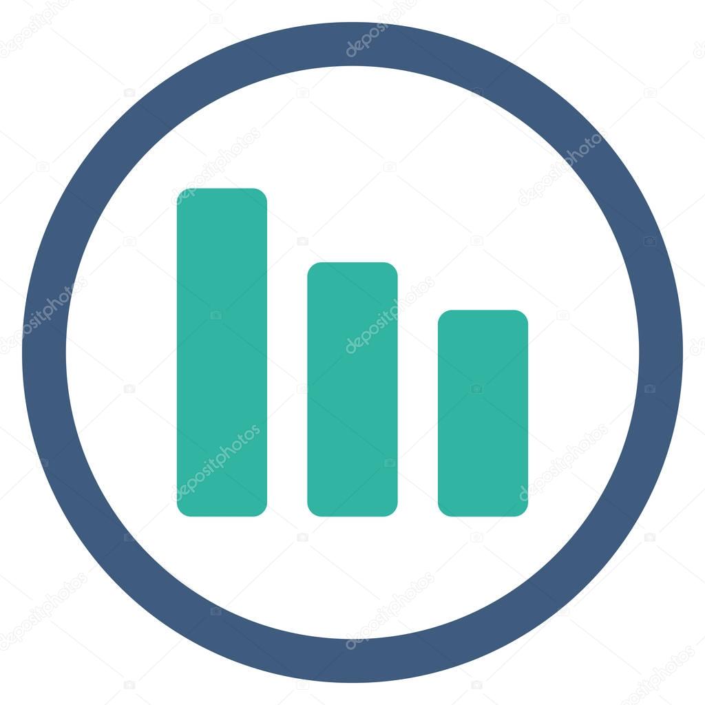 Sávdiagram csökkentése sima lekerekített Vector Icon