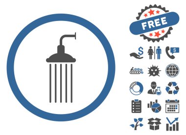 Bonus ile duş düz vektör simgesi