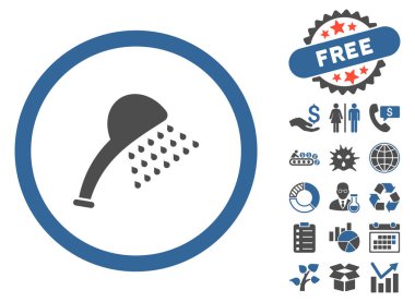 Bonus ile duş düz vektör simgesi