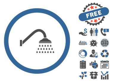 Bonus ile duş düz vektör simgesi