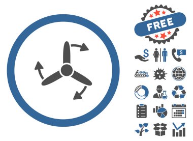 Üç uçlu vidalı döndürme düz vektör simgesi Bonus ile