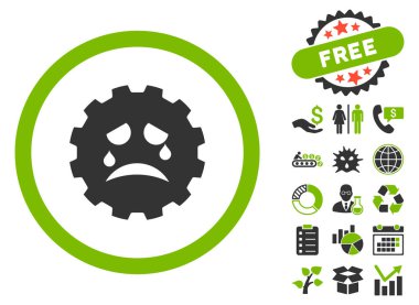 Bonus ile dişli gözyaşları gülen düz vektör simgesi