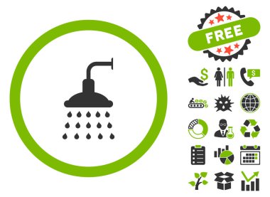 Bonus ile duş düz vektör simgesi