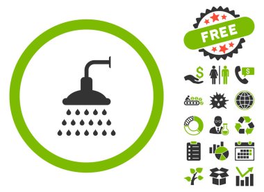 Bonus ile duş düz vektör simgesi