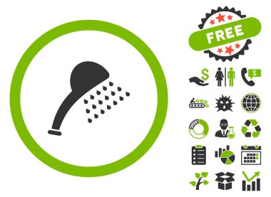 Bonus ile duş düz vektör simgesi