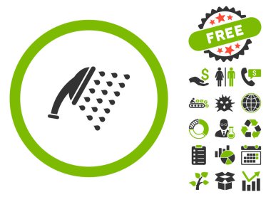 Bonus ile duş düz vektör simgesi