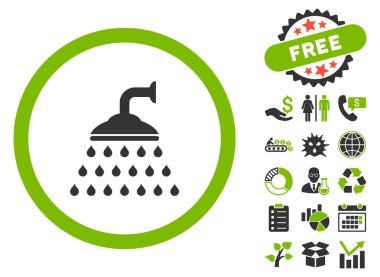 Bonus ile duş düz vektör simgesi