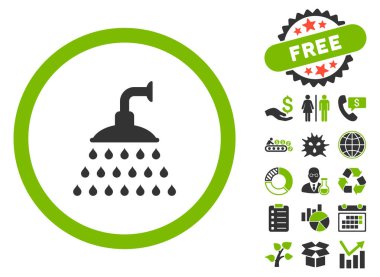 Bonus ile duş düz vektör simgesi