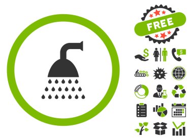 Bonus ile duş düz vektör simgesi