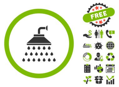 Bonus ile duş düz vektör simgesi