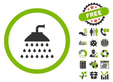 Bonus ile duş düz vektör simgesi