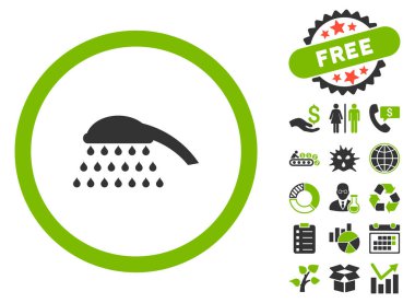 Bonus ile duş düz vektör simgesi