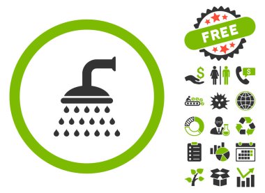 Bonus ile duş düz vektör simgesi