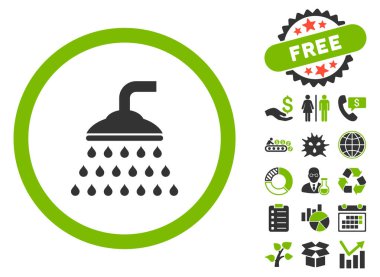 Bonus ile duş düz vektör simgesi