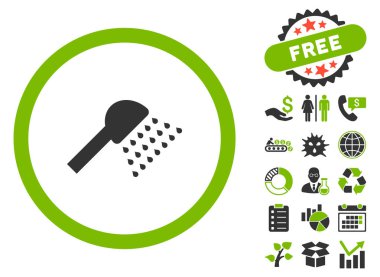 Bonus ile duş düz vektör simgesi