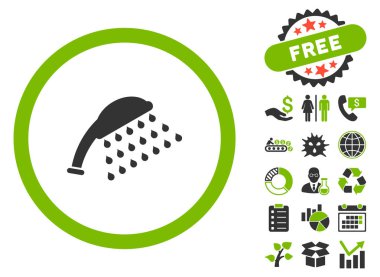 Bonus ile duş düz vektör simgesi