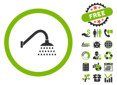 Bonus ile duş düz vektör simgesi