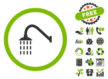 Bonus ile duş düz vektör simgesi