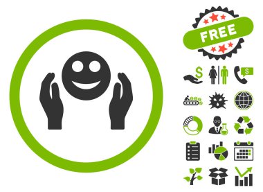 Bakım el düz vektör simge Bonus ile gülümse