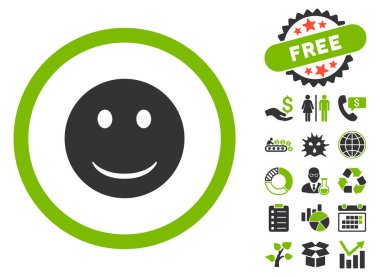 Düz vektör simge Bonus ile gülümse