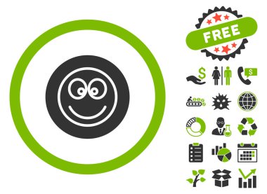 Düz vektör simge Bonus ile gülümse