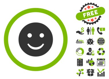 Düz vektör simge Bonus ile gülümse